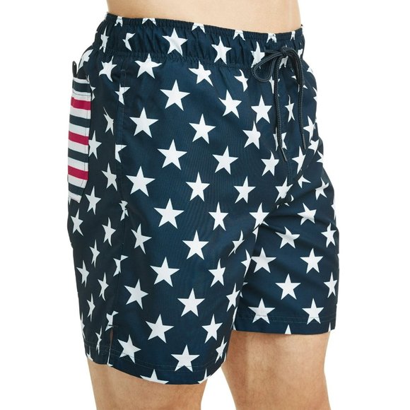 Mens George STARS & STRIPES 6" Novelty Swim Trunks Size Large  XXL 4th July NWT - Picture 4 of 4